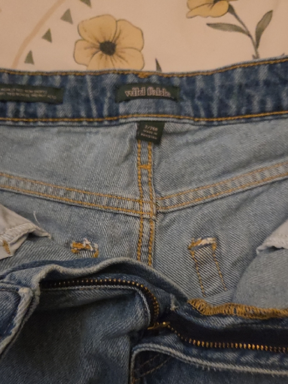 wild fable Vintage-Style Rolled Hem Jean Shorts in Blue - Picture 2 of 4
